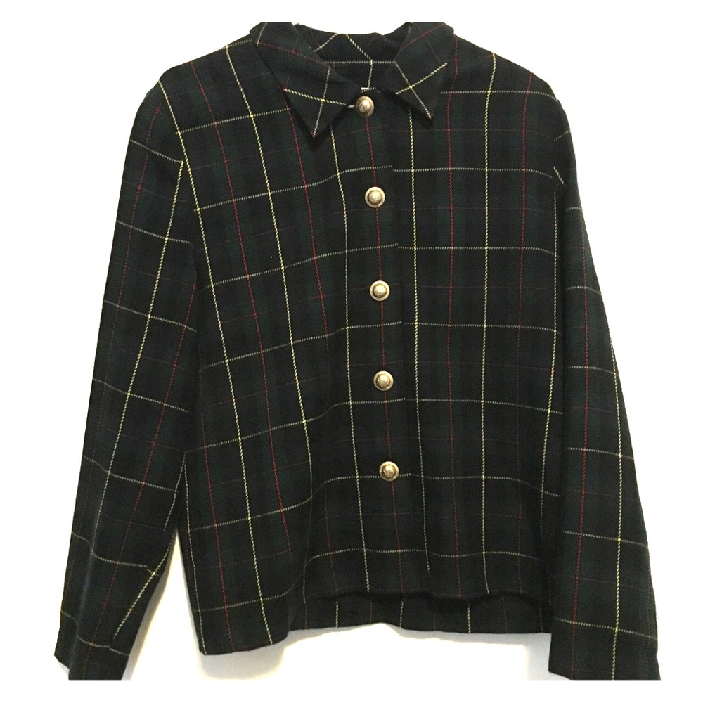 Green plaid jacket